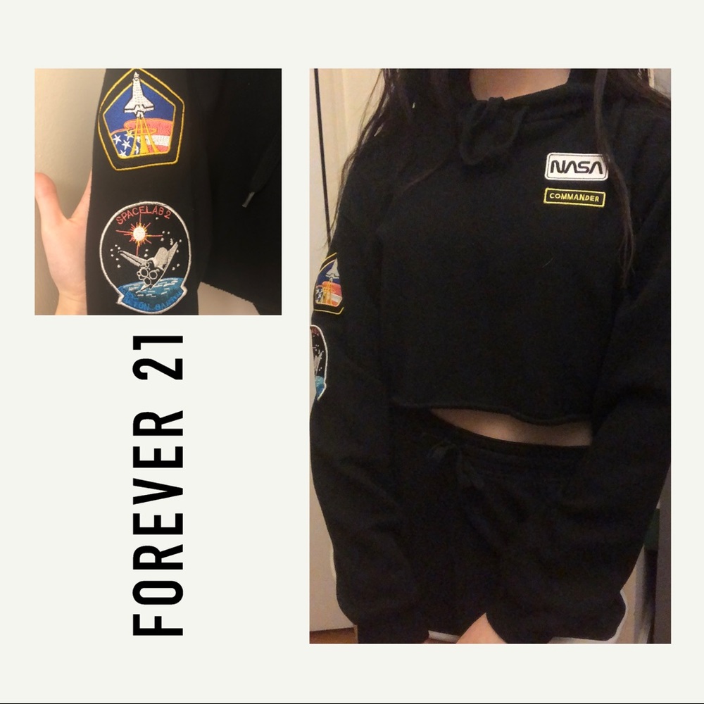 NASA cropped hoodie